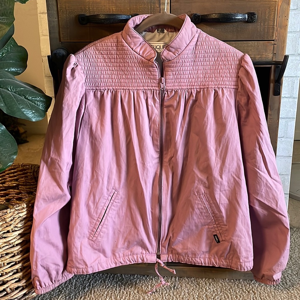 RARE Clique Vintage Pink Puff Sleeve Jacket